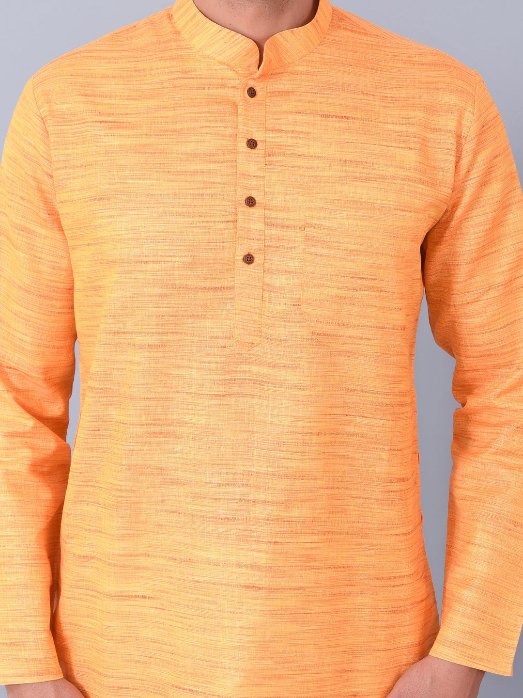 Textured Orange Kurta Set