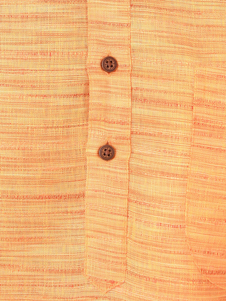 Textured Orange Kurta Set