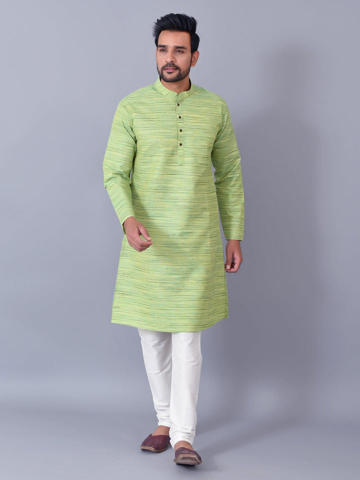 Textured Green Kurta Set
