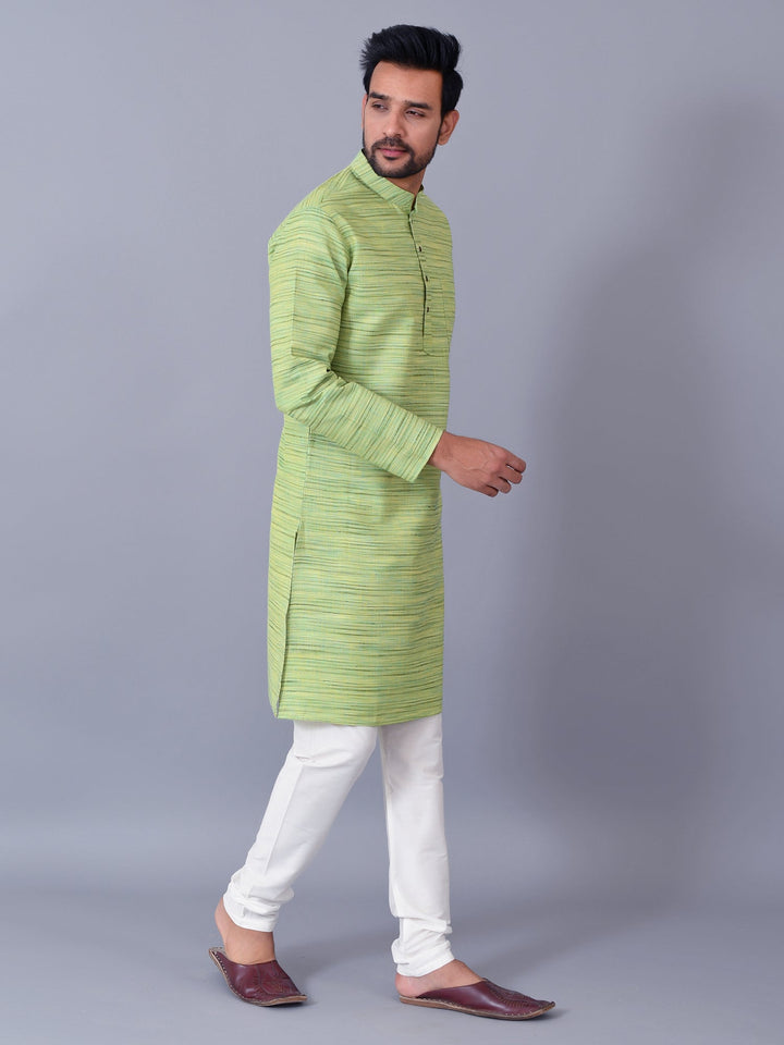 Textured Green Kurta Set
