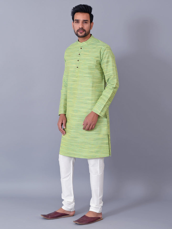 Textured Green Kurta Set