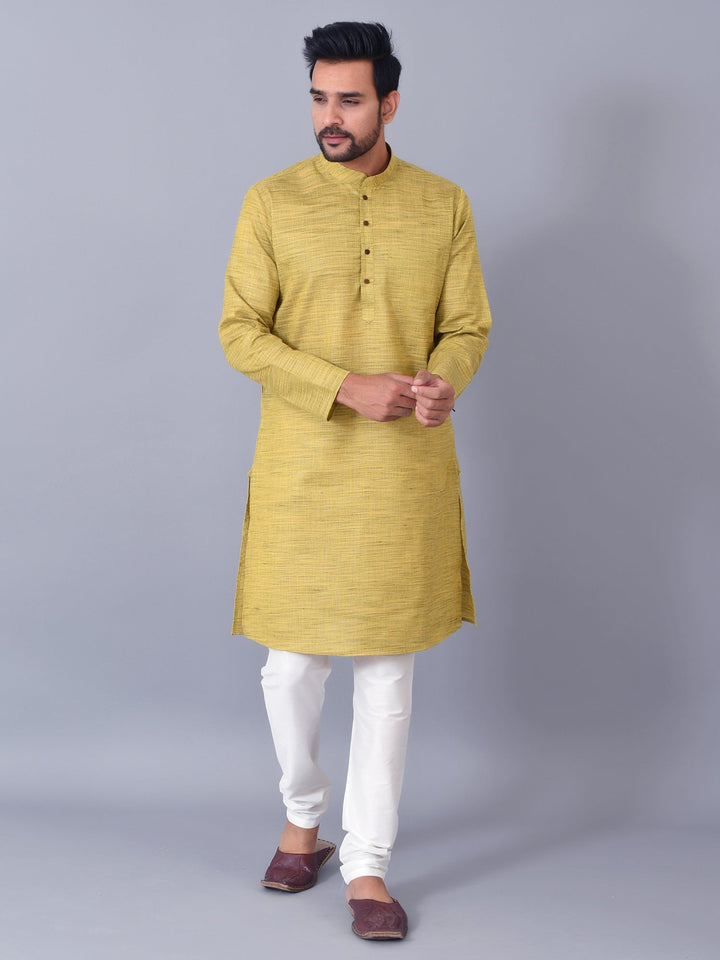 Textured Olive Kurta Set