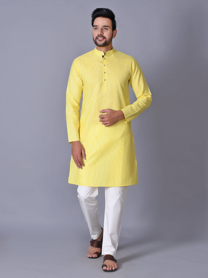 Striped Yellow Kurta Set