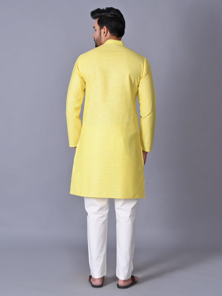 Striped Yellow Kurta Set