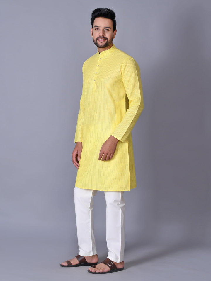 Striped Yellow Kurta Set