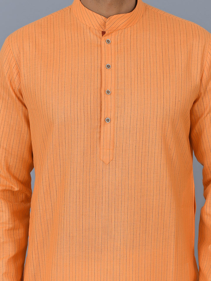Textured Orange Kurta Set