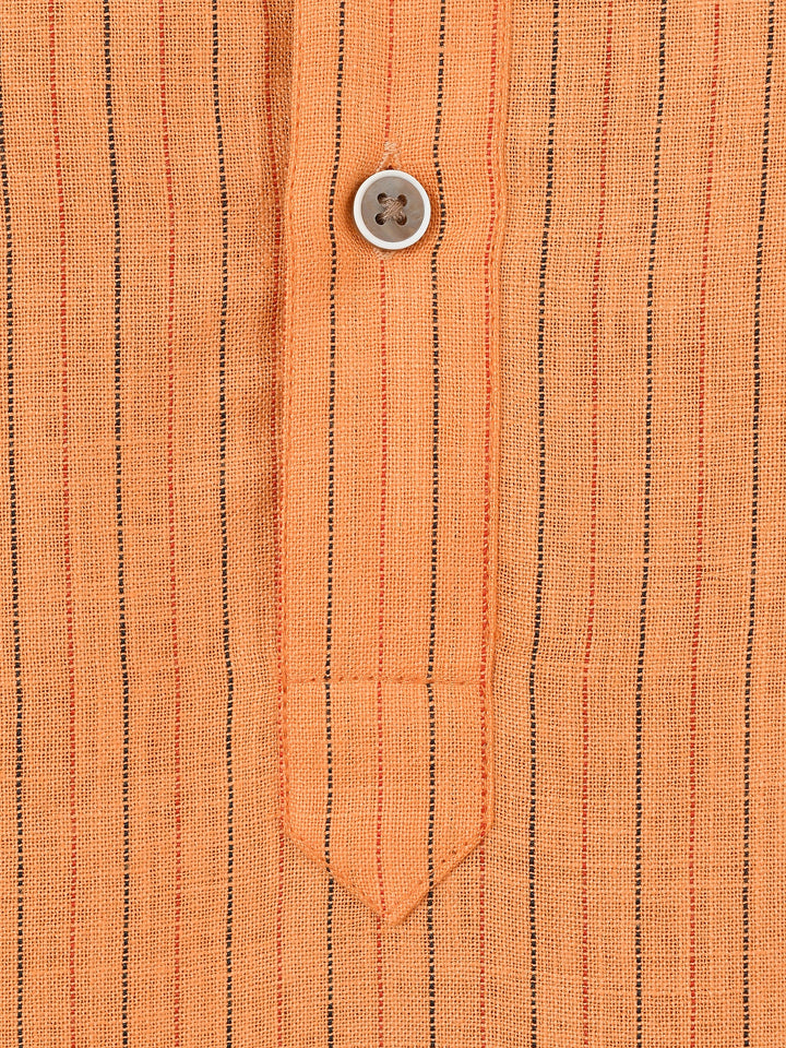 Textured Orange Kurta Set