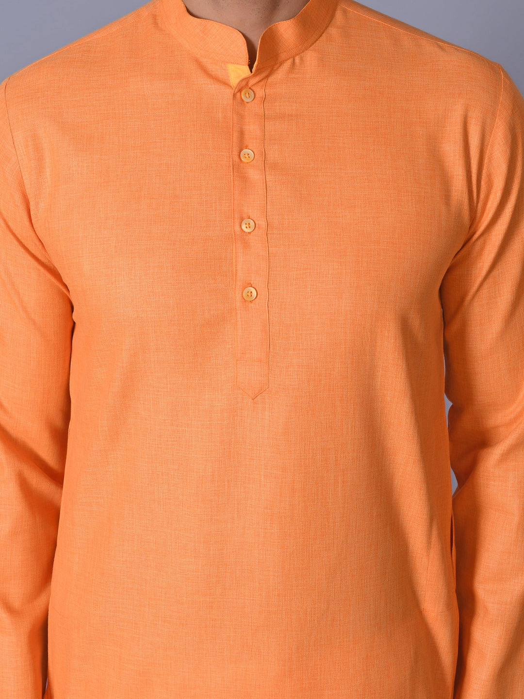 Textured Orange Kurta Set
