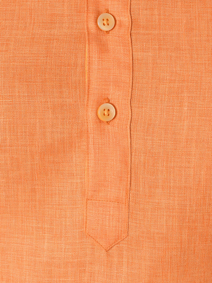 Textured Orange Kurta Set