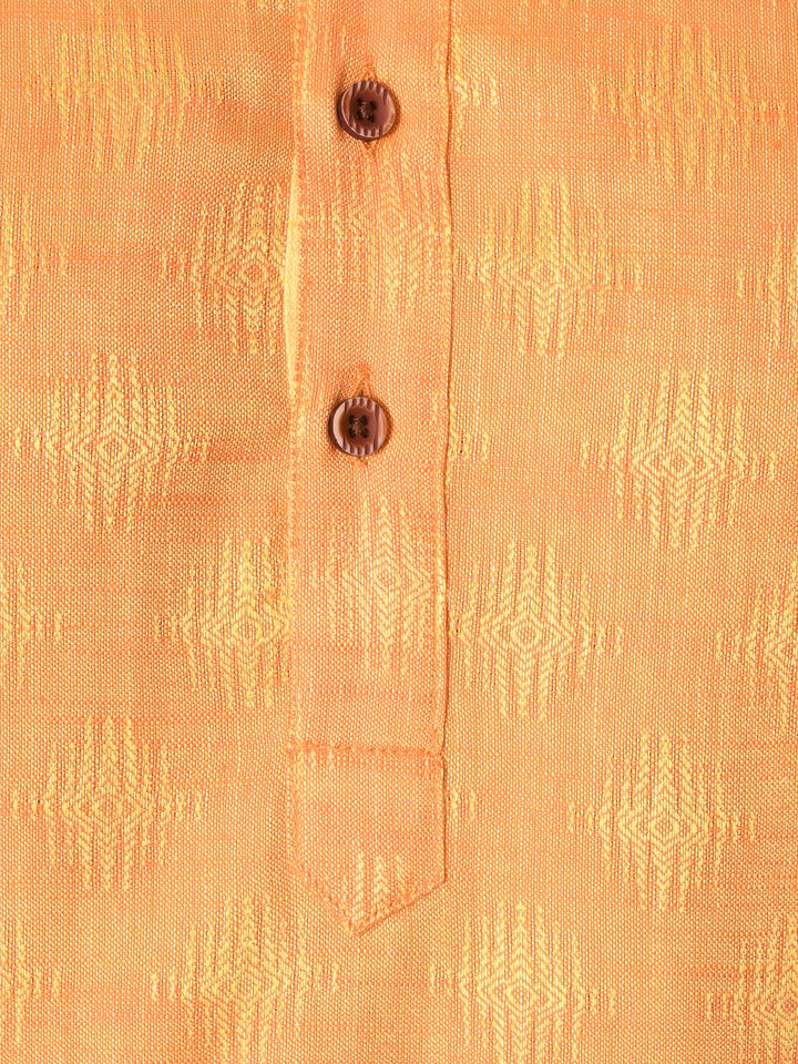 Textured Orange Kurta Set