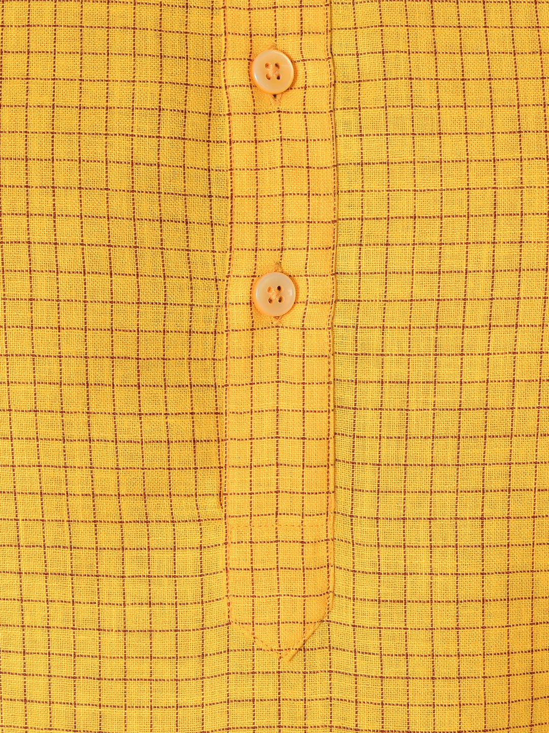 Checked Yellow Kurta Set