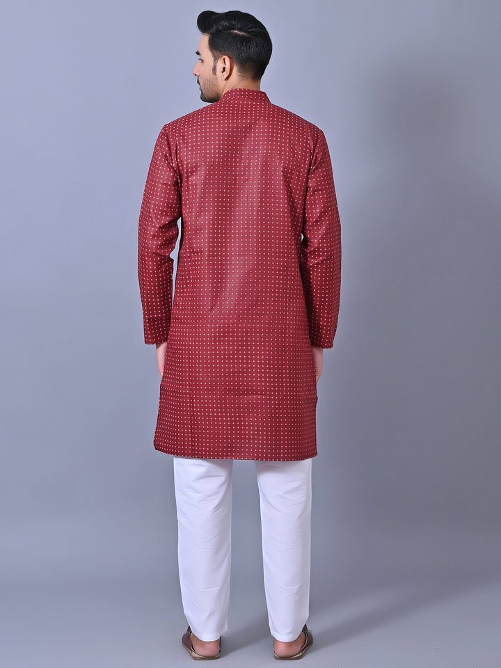 Printed Maroon Kurta Set