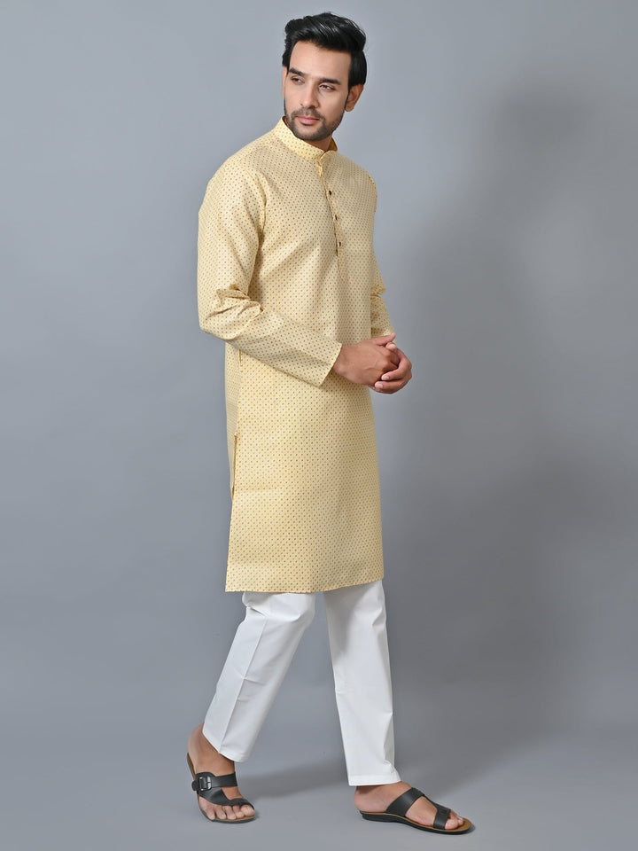 Printed Yellow Kurta Set