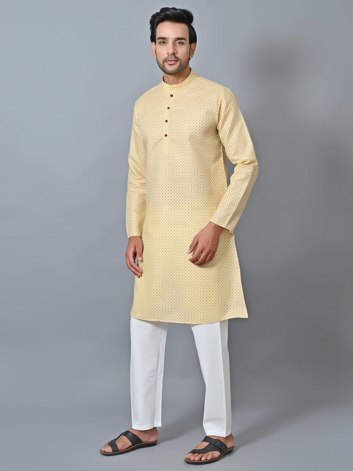 Printed Yellow Kurta Set