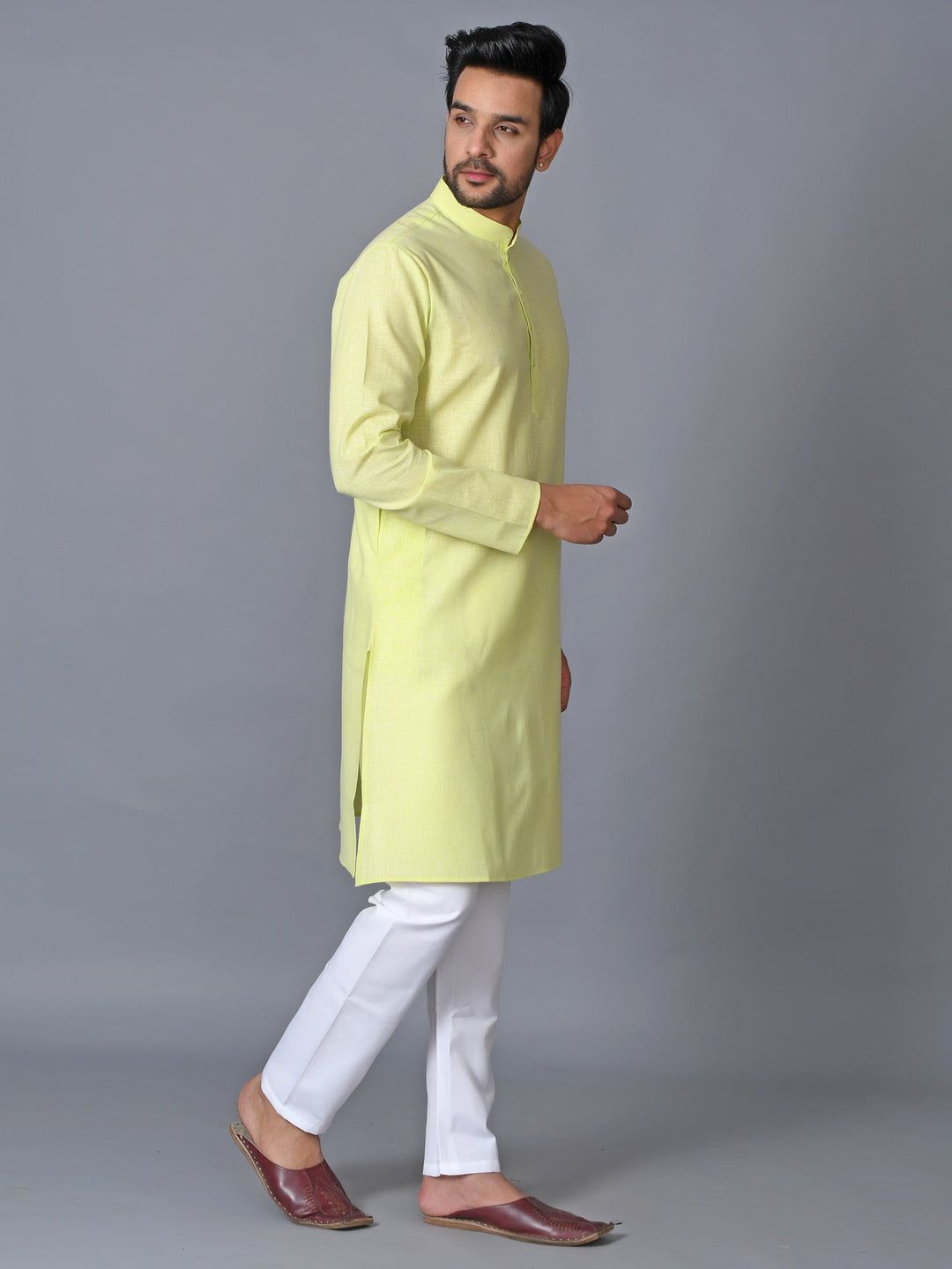 Textured Green Kurta Set