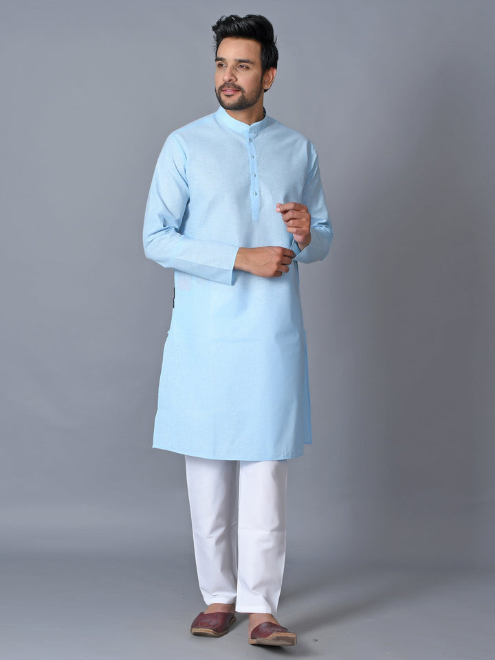 Textured Blue Kurta Set