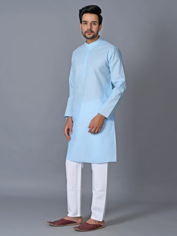Textured Blue Kurta Set