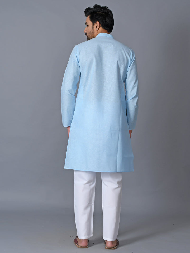 Textured Blue Kurta Set