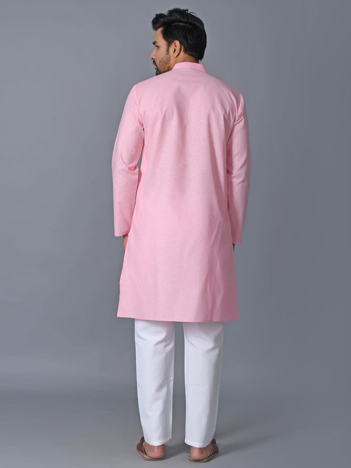 Textured Pink Kurta Set