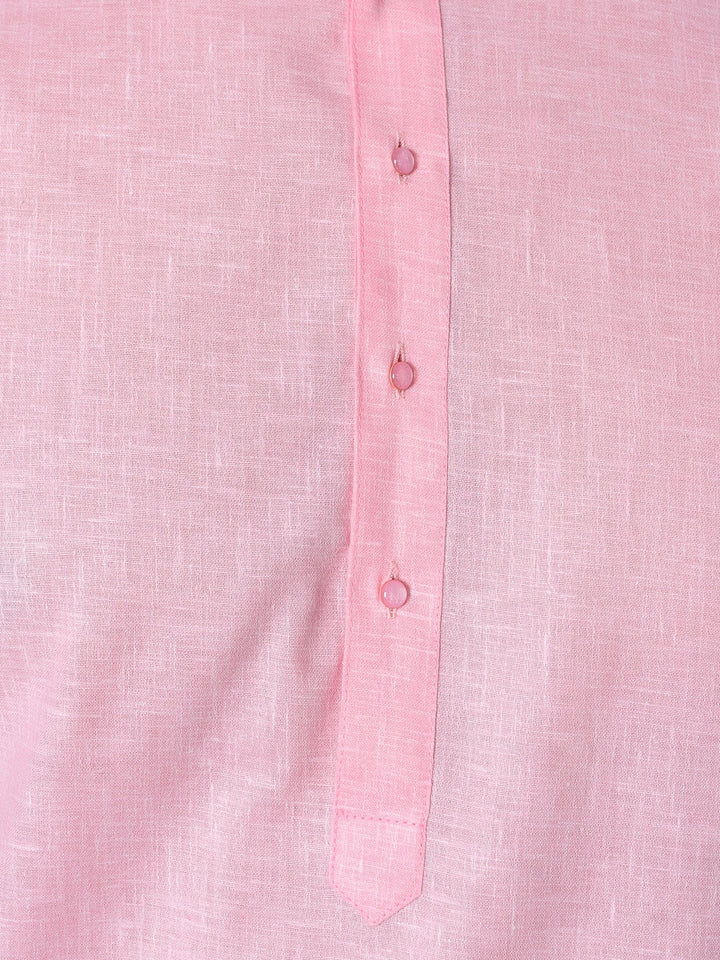 Textured Pink Kurta Set