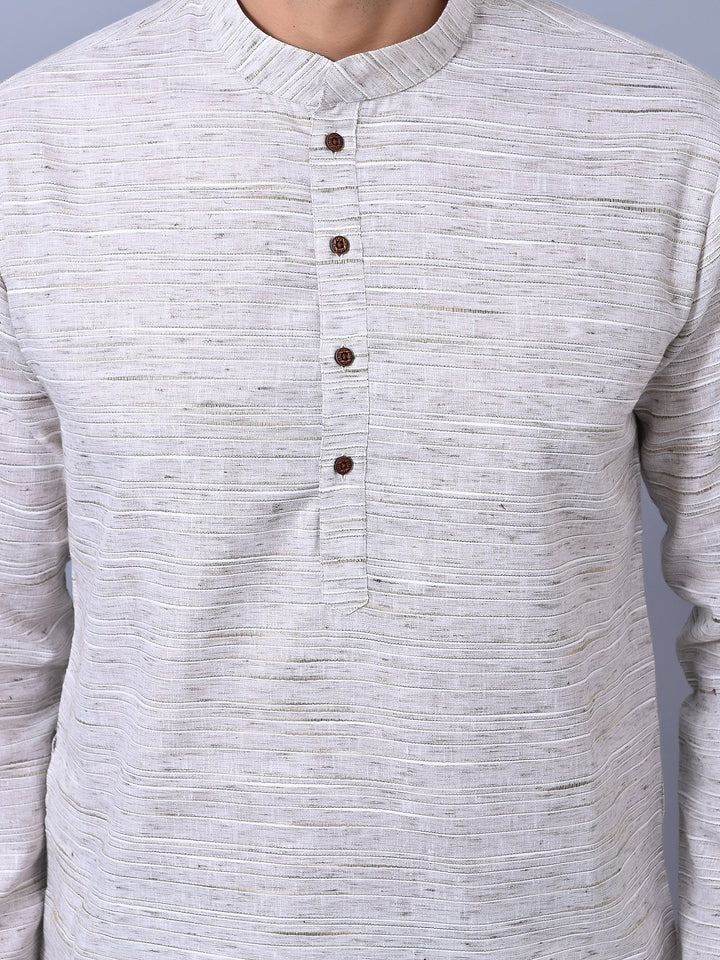 Self Design Grey Kurta Set