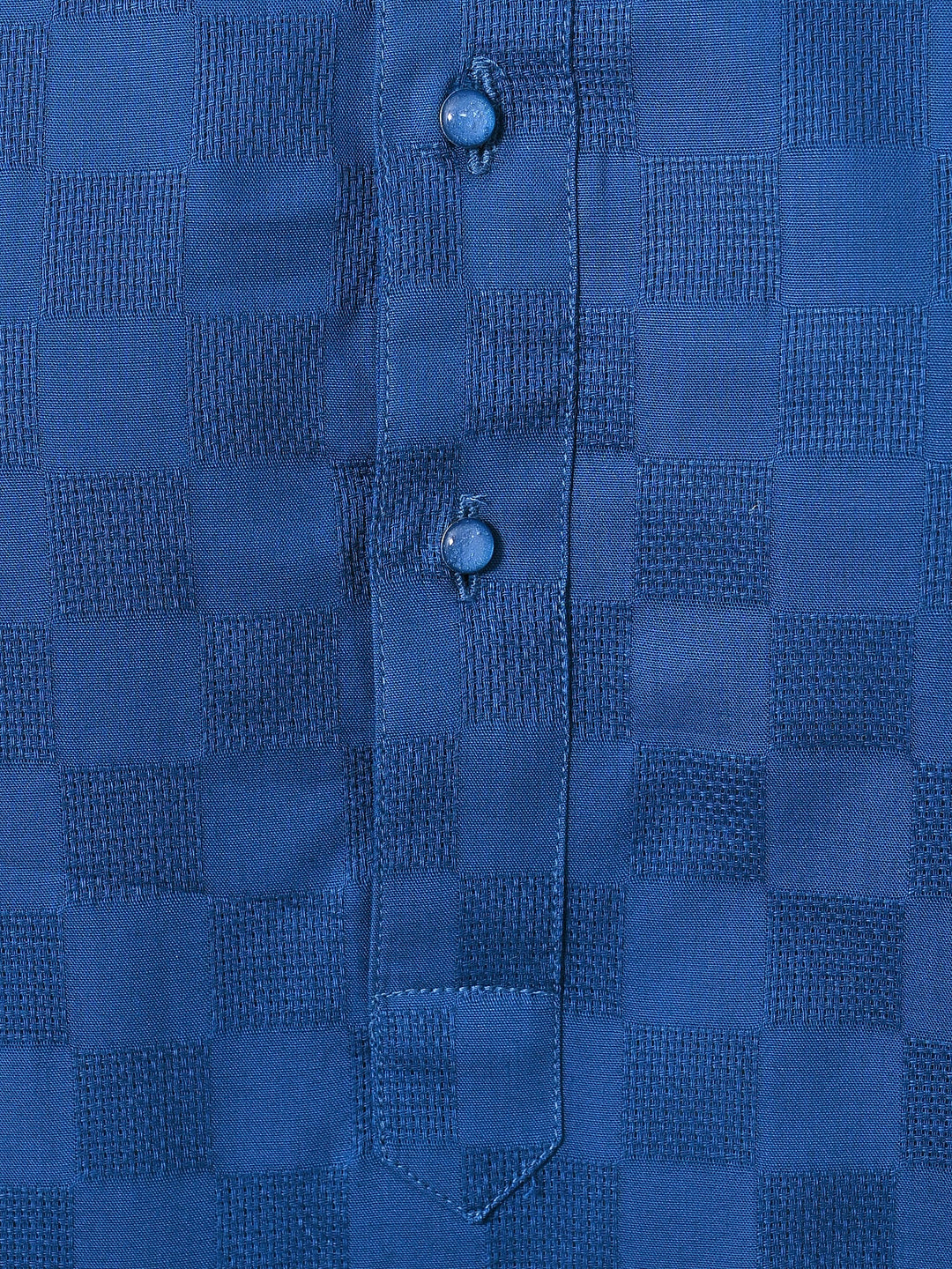 Woven Design Blue Kurta Set