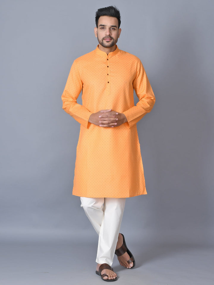 Abstract Orange Kurta Set