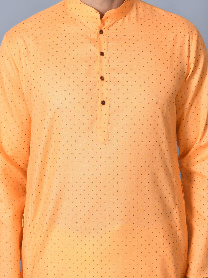 Abstract Orange Kurta Set