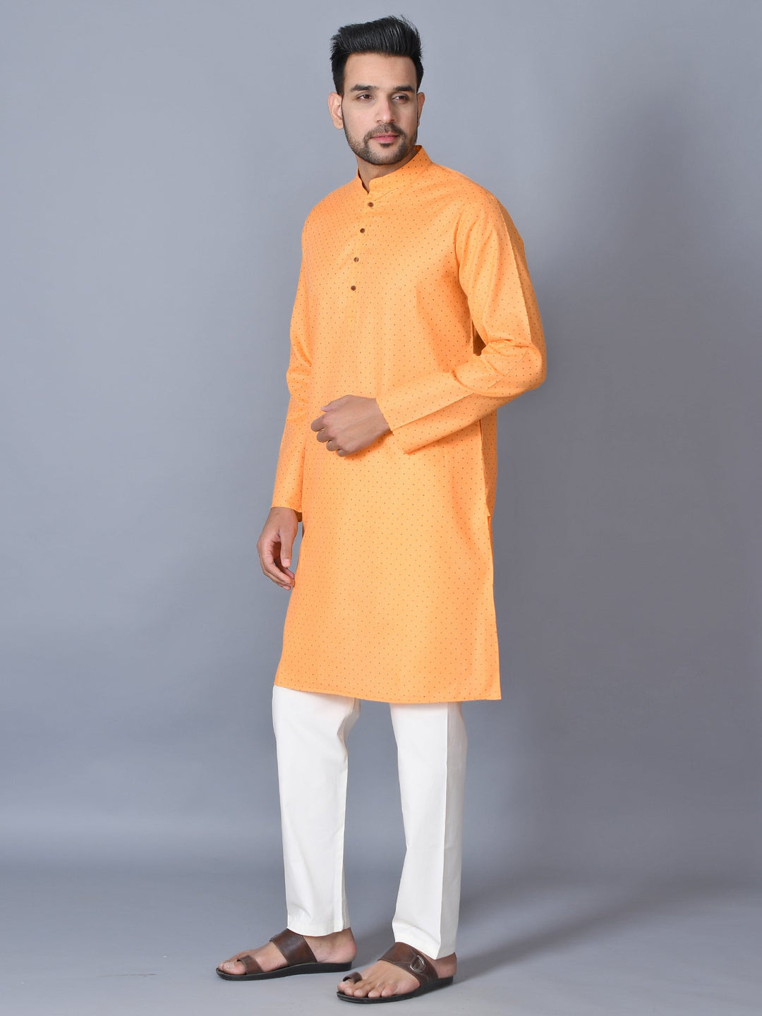 Abstract Orange Kurta Set