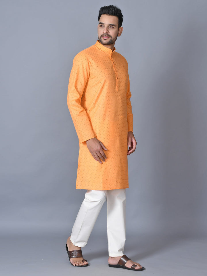 Abstract Orange Kurta Set