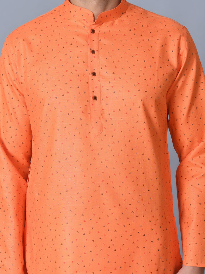 Abstract Orange Kurta Set