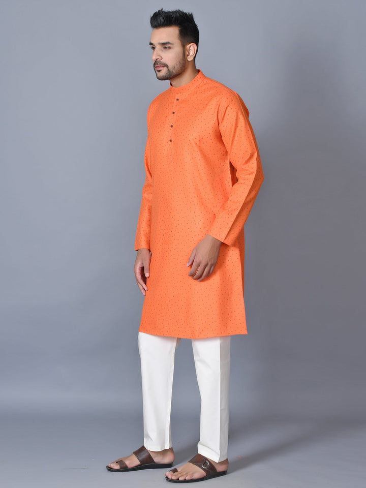 Abstract Orange Kurta Set