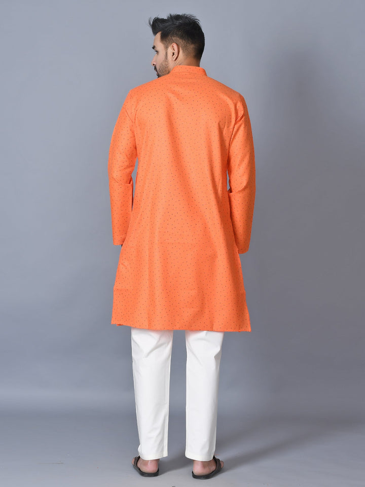 Abstract Orange Kurta Set