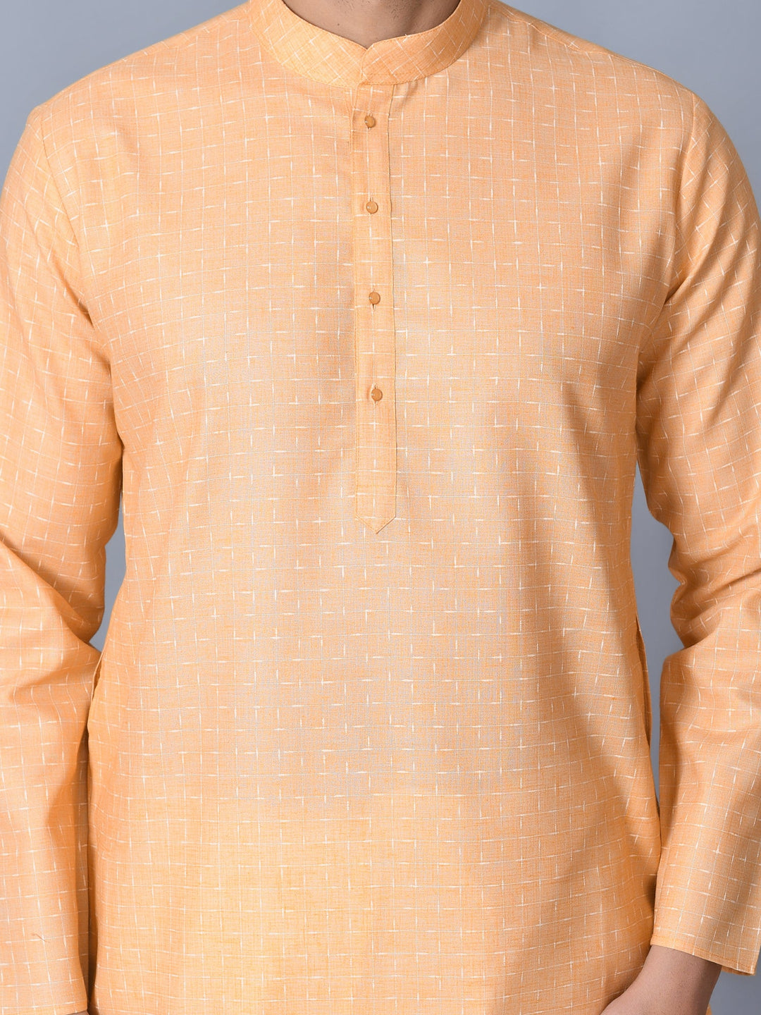 Textured Orange Kurta Set