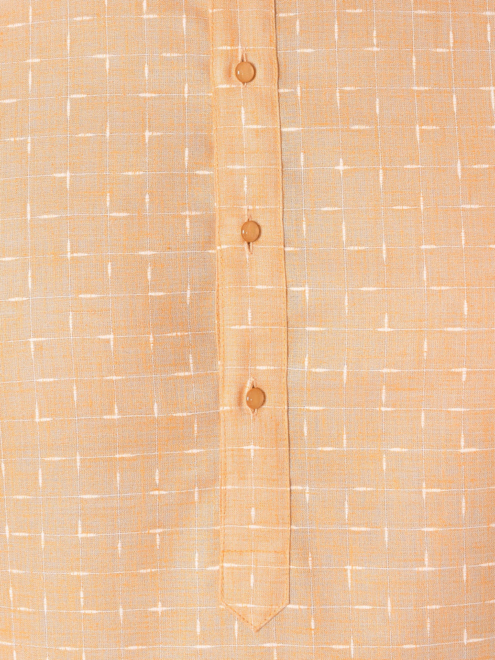 Textured Orange Kurta Set
