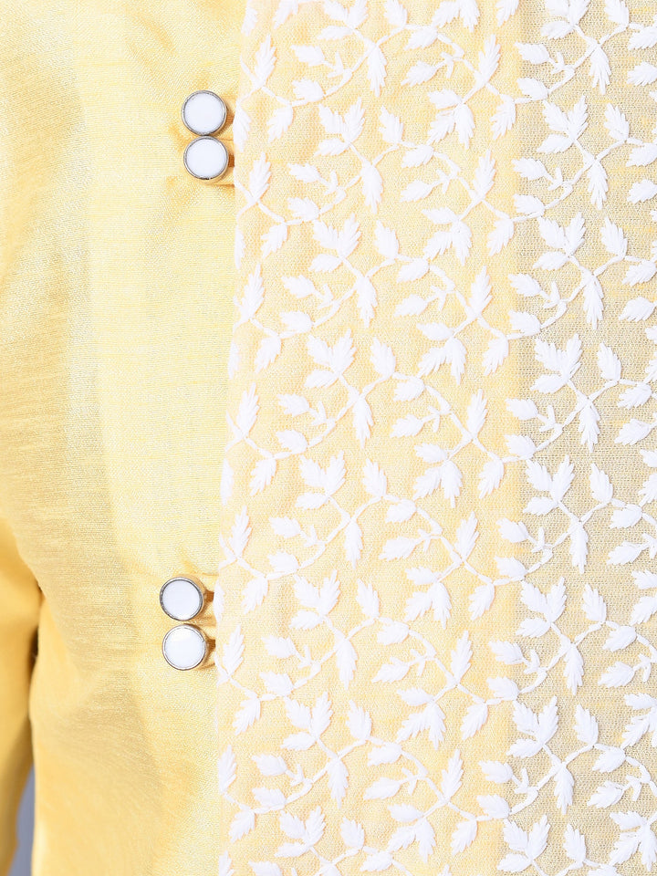 Embroidered Yellow Kurta Set