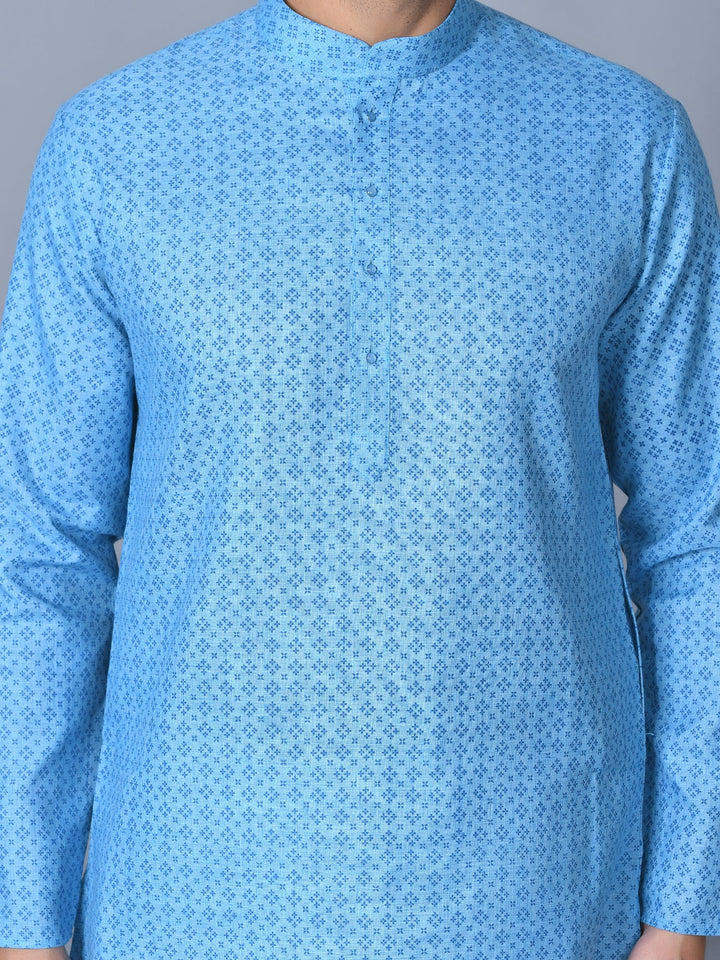 Abstract Blue Kurta Set