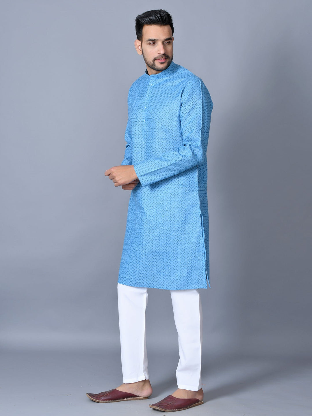 Abstract Blue Kurta Set