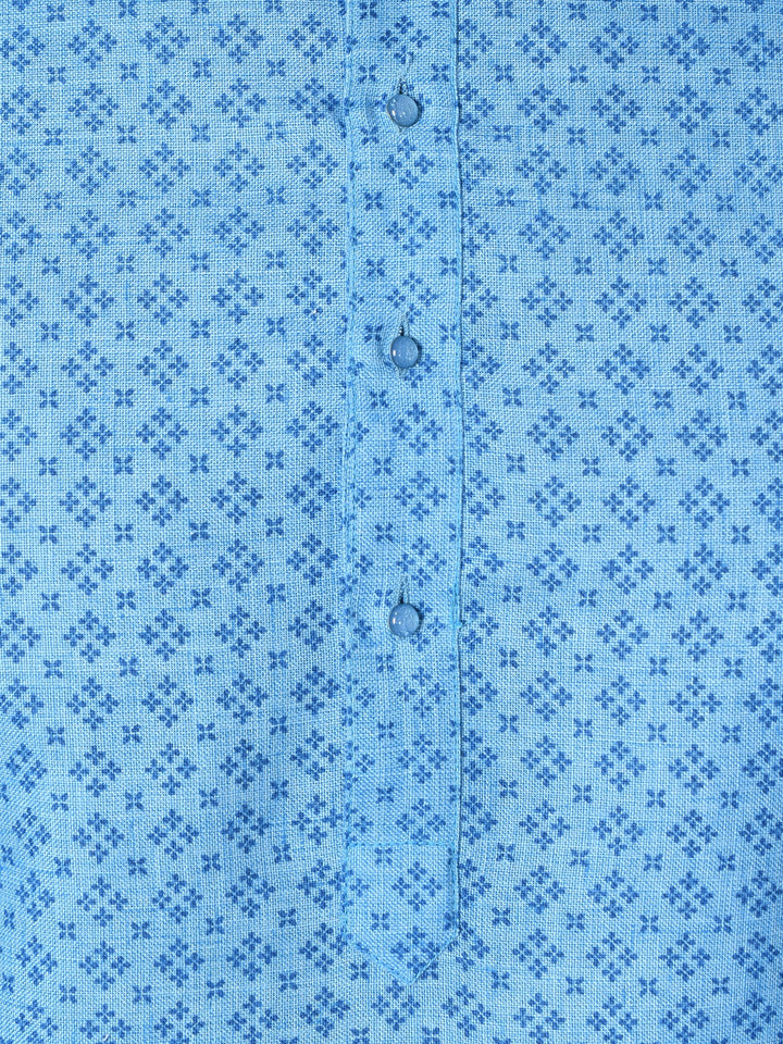 Abstract Blue Kurta Set