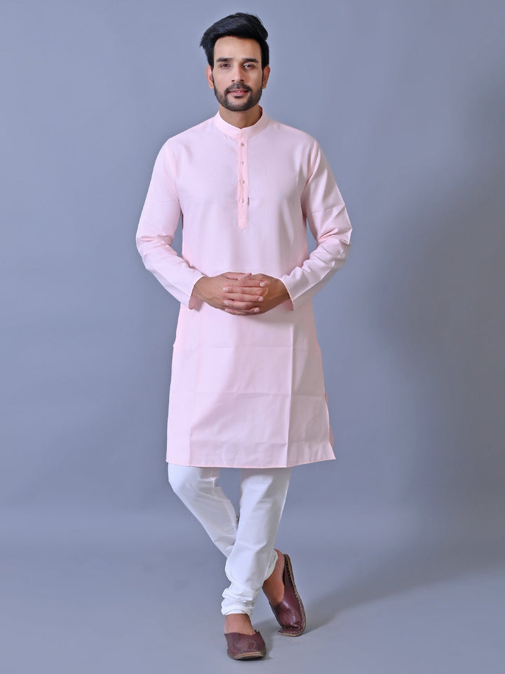Textured Pink Kurta Set