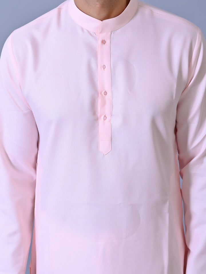 Textured Pink Kurta Set