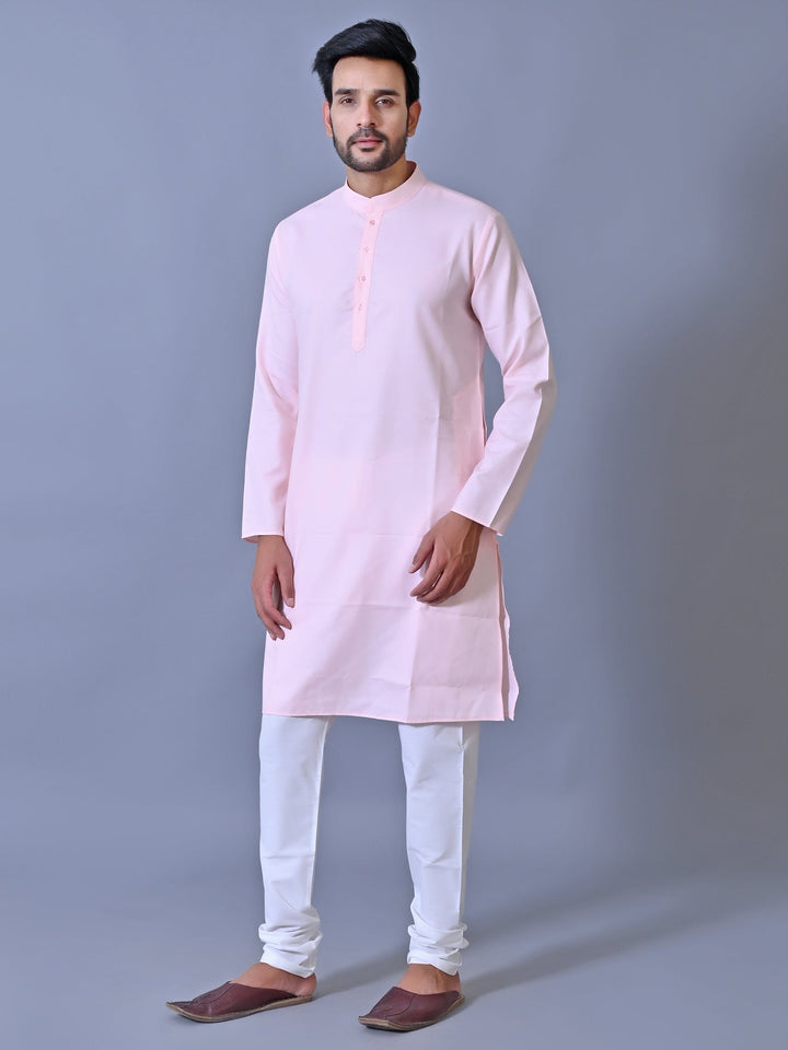 Textured Pink Kurta Set