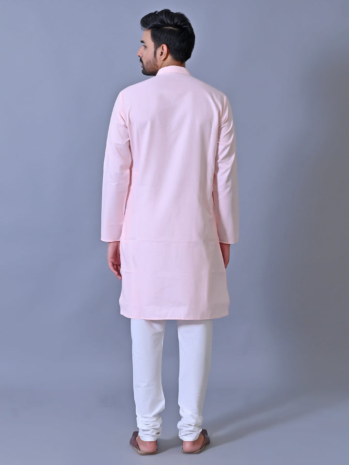Textured Pink Kurta Set
