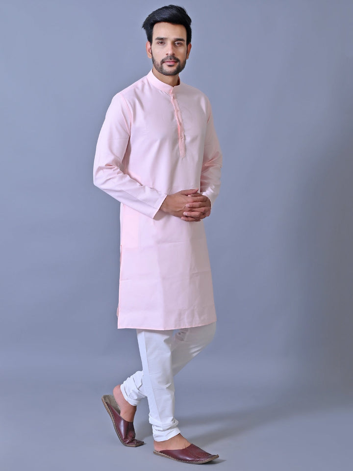 Textured Pink Kurta Set