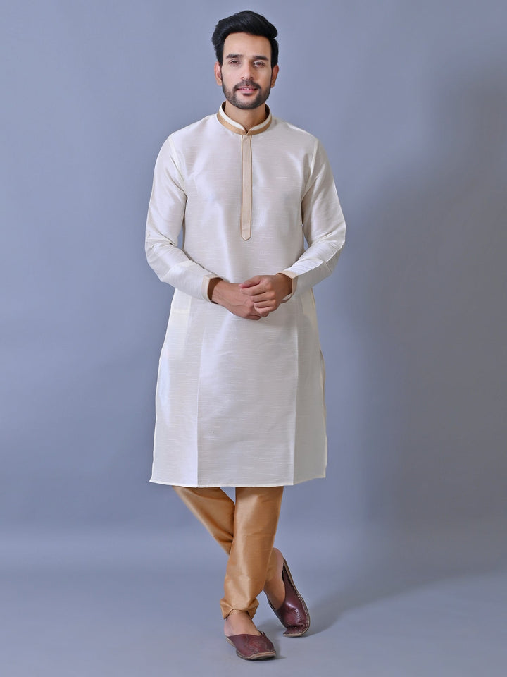 Textured Cream Kurta Set