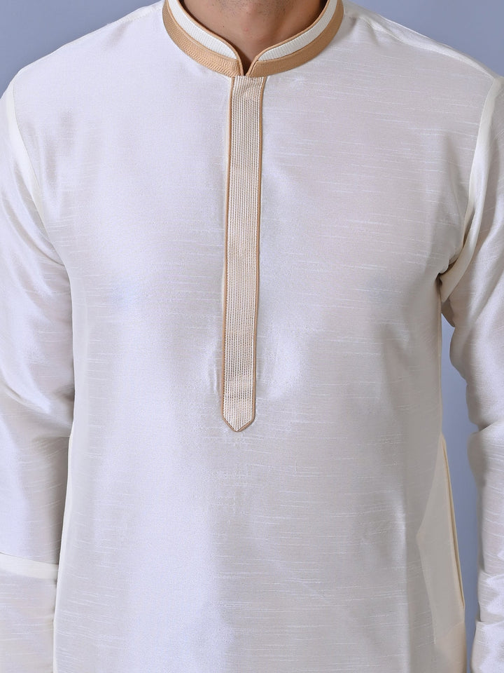 Textured Cream Kurta Set