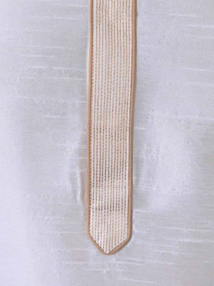 Textured Cream Kurta Set