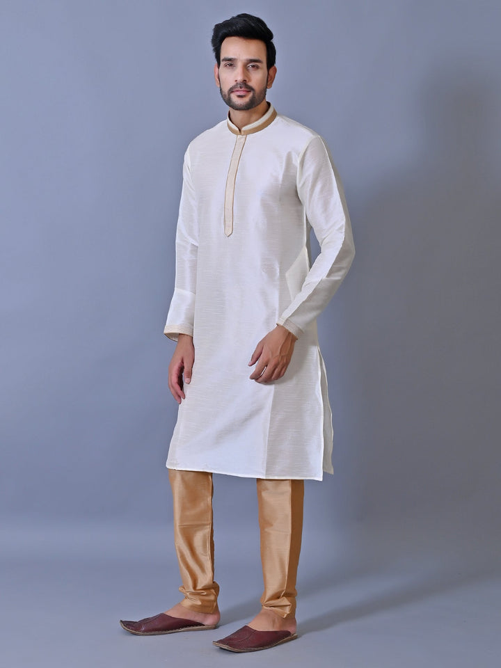 Textured Cream Kurta Set