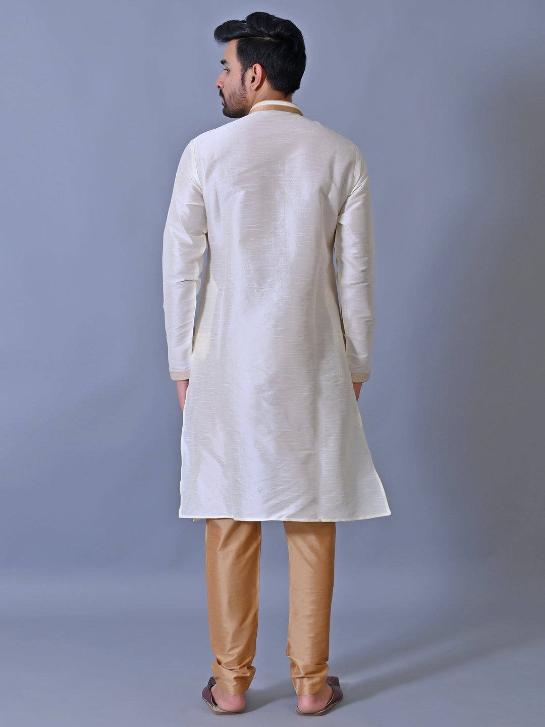 Textured Cream Kurta Set
