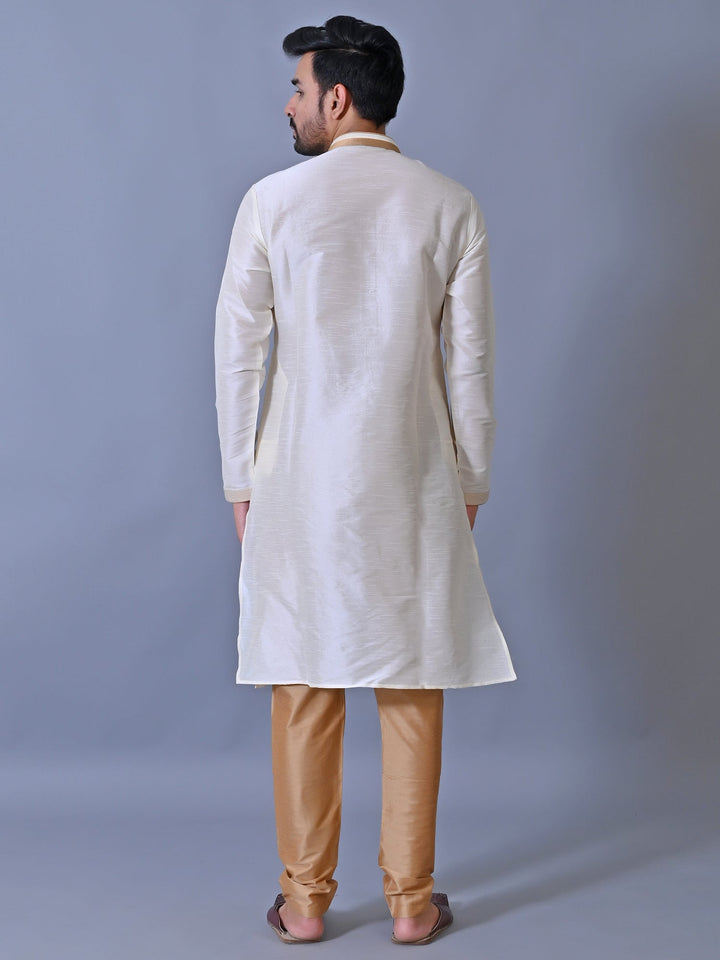 Textured Cream Kurta Set